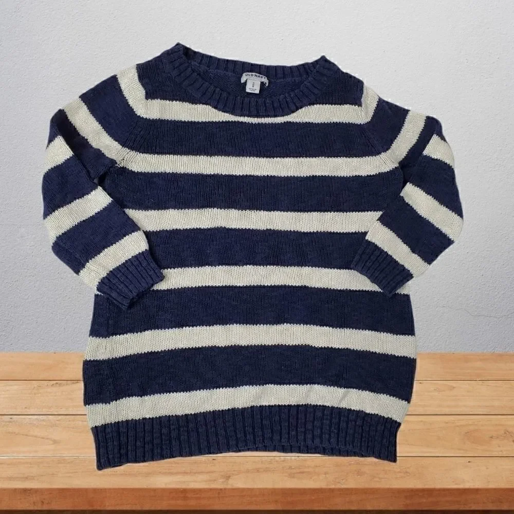 Old Navy Chunky Slub Knit Striped Sweater